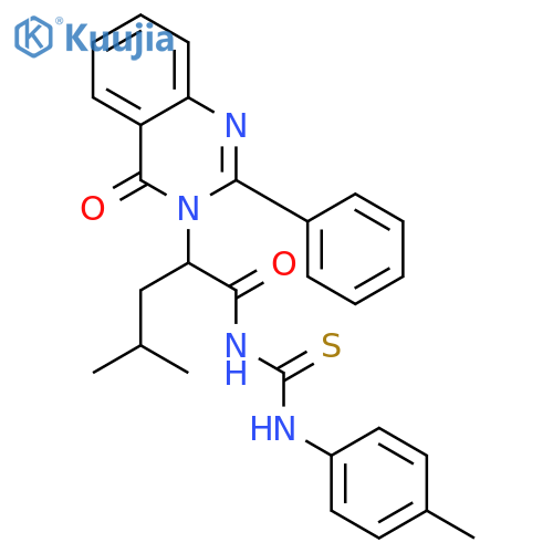 3(4H)-Quinazolineacetamide,N-[[(4-methylphenyl)amino]thioxomethyl]-a-(2-methylpropyl)-4-oxo-2-phenyl- structure