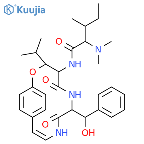 2-Dimethylamino-N-[7-(hydroxyphenylmethyl)-3-(1-methylethyl)-5,8-dioxo-2-oxa-6,9-diazabicyclo[10.2.2]hexadeca-1(14),10,12,15-tetren-4-yl]-3-methylpentanamide structure