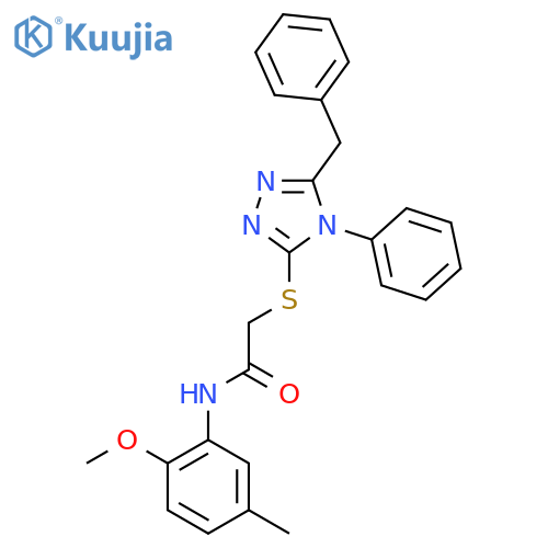 2-[(5-Benzyl-4-phenyl-4H-1,2,4-triazol-3-yl)sulfanyl]-N-(2-methoxy-5-methylphenyl)acetamide structure