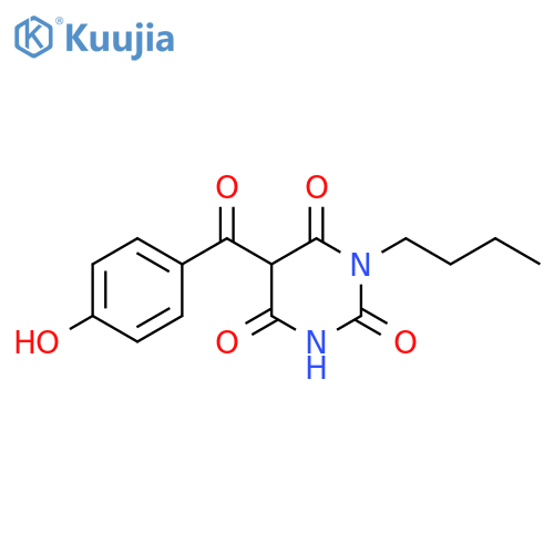 2,4,6(1H,3H,5H)-Pyrimidinetrione, 1-butyl-5-(4-hydroxybenzoyl)- structure