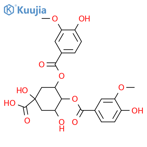 Quinic acid; (-)-form, 4,5-Bis-O-(4-hydroxy-3-methoxybenzoyl) structure
