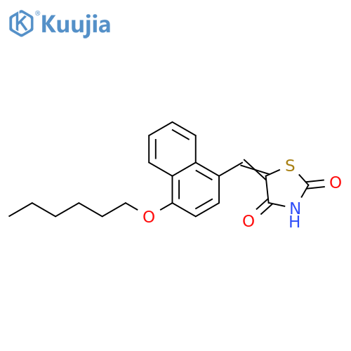 2,4-Thiazolidinedione, 5-[[4-(hexyloxy)-1-naphthalenyl]methylene]- structure