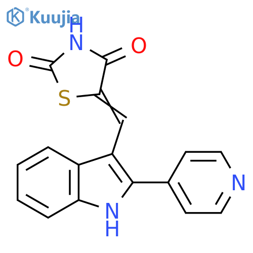 2,4-Thiazolidinedione, 5-[[2-(4-pyridinyl)-1H-indol-3-yl]methylene]- structure