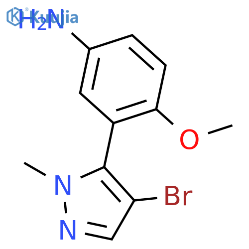 Benzenamine, 3-(4-bromo-1-methyl-1H-pyrazol-5-yl)-4-methoxy- structure