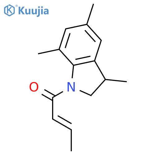1H-INDOLE, 2,3-DIHYDRO-3,5,7-TRIMETHYL-1-[(2E)-1-OXO-2-BUTENYL]- structure
