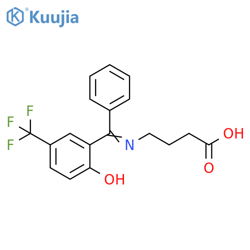 Butanoic acid,4-[[[2-hydroxy-5-(trifluoromethyl)phenyl]phenylmethylene]amino]- structure