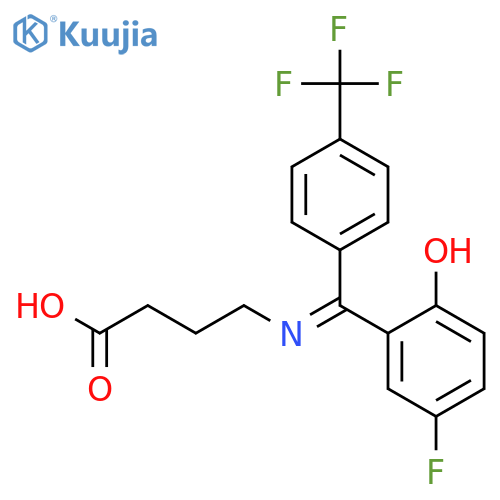 Butanoic acid,4-[[(5-fluoro-2-hydroxyphenyl)[4-(trifluoromethyl)phenyl]methylene]amino]- structure