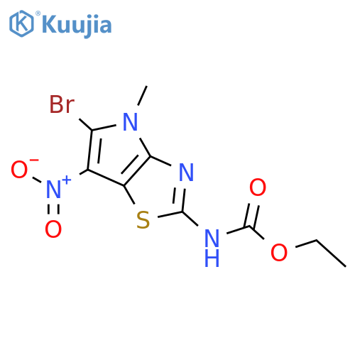 Carbamic acid,(5-bromo-4-methyl-6-nitro-4H-pyrrolo[2,3-d]thiazol-2-yl)-, ethyl ester (9CI) structure