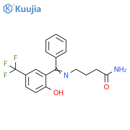 Butanamide,4-[[[2-hydroxy-5-(trifluoromethyl)phenyl]phenylmethylene]amino]- structure