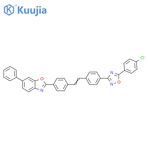 Benzoxazole,2-[4-[2-[4-[5-(4-chlorophenyl)-1,2,4-oxadiazol-3-yl]phenyl]ethenyl]phenyl]-6-phenyl- structure