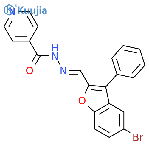 N-[(e)-(5-bromo-3-phenyl-1-benzofuran-2-yl)methylideneamino]pyridine-4-carboxamide structure