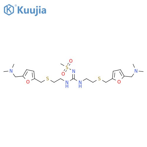 Methanesulfonamide,N-[bis[[2-[[[5-[(dimethylamino)methyl]-2-furanyl]methyl]thio]ethyl]amino]methylene]- structure