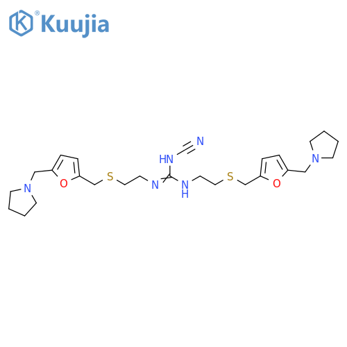 Guanidine,N-cyano-N',N''-bis[2-[[[5-(1-pyrrolidinylmethyl)-2-furanyl]methyl]thio]ethyl]- structure