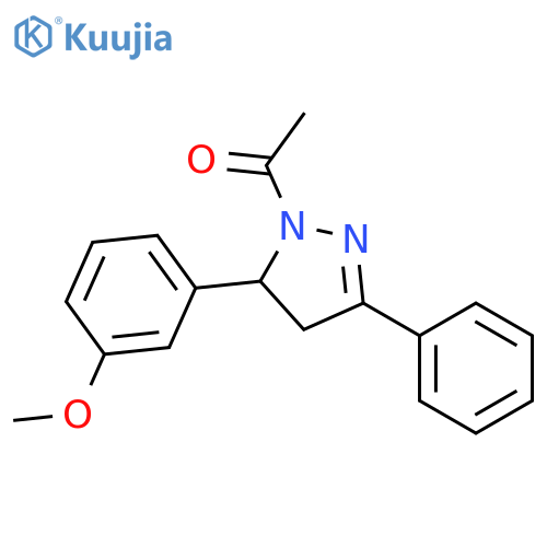 1H-PYRAZOLE, 1-ACETYL-4,5-DIHYDRO-5-(3-METHOXYPHENYL)-3-PHENYL- structure