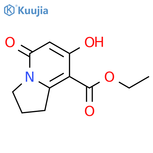 Ethyl 7-hydroxy-5-oxo-1,2,3,5-tetrahydroindolizine-8-carboxylate structure