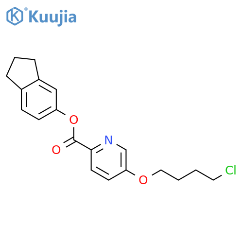 2,3-dihydro-1H-inden-5-yl 5-(4-chlorobutoxy)pyridine-2-carboxylate structure