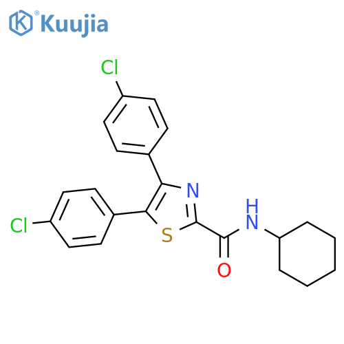 4,5-bis(4-chlorophenyl)-N-cyclohexylthiazole-2-carboxamide structure