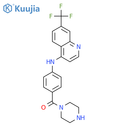 Methanone,1-piperazinyl[4-[[7-(trifluoromethyl)-4-quinolinyl]amino]phenyl]- structure