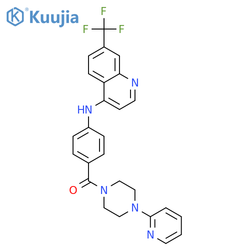 Methanone,[4-(2-pyridinyl)-1-piperazinyl][4-[[7-(trifluoromethyl)-4-quinolinyl]amino]phenyl]- structure