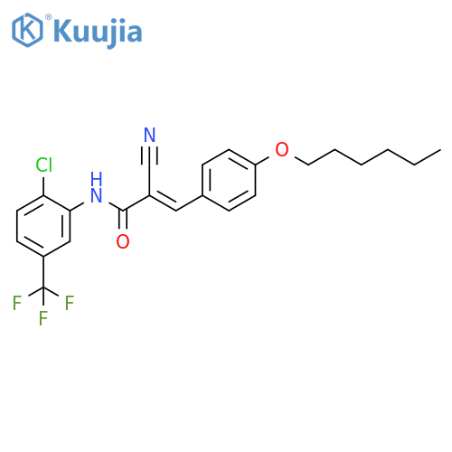 N-[2-Chloro-5-(trifluoromethyl)phenyl]-2-cyano-3-[4-(hexyloxy)phenyl]-2-propenamide structure