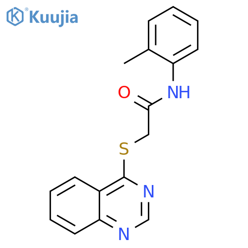 N-(2-methylphenyl)-2-(quinazolin-4-ylsulfanyl)acetamide structure
