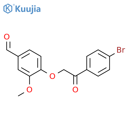 4-2-(4-bromophenyl)-2-oxoethoxy-3-methoxybenzaldehyde structure