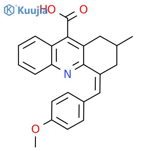 4-[(4-Methoxyphenyl)methylidene]-2-methyl-1,2,3,4-tetrahydroacridine-9-carboxylic acid structure