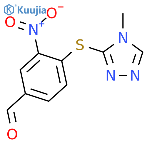 4-(4-Methyl-4H-1,2,4-triazol-3-yl)sulfanyl-3-nitrobenzaldehyde structure