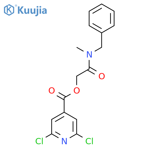 benzyl(methyl)carbamoylmethyl 2,6-dichloropyridine-4-carboxylate structure