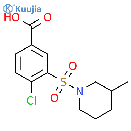 4-CHLORO-3-(3-METHYL-PIPERIDINE-1-SULFONYL)-BENZOIC ACID structure