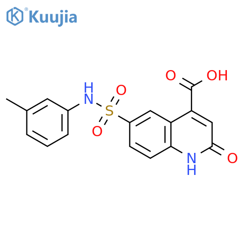 4-Quinolinecarboxylic acid, 1,2-dihydro-6-[[(3-methylphenyl)amino]sulfonyl]-2-oxo- structure