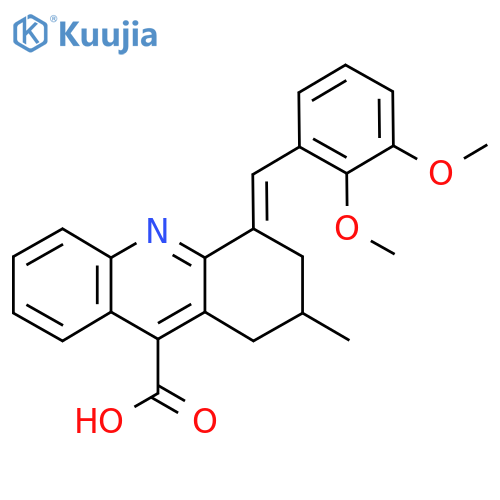4-(2,3-dimethoxyphenyl)methylidene-2-methyl-1,2,3,4-tetrahydroacridine-9-carboxylic acid structure