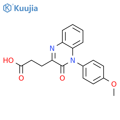 3-[4-(4-methoxyphenyl)-3-oxo-3,4-dihydroquinoxalin-2-yl]propanoic acid structure