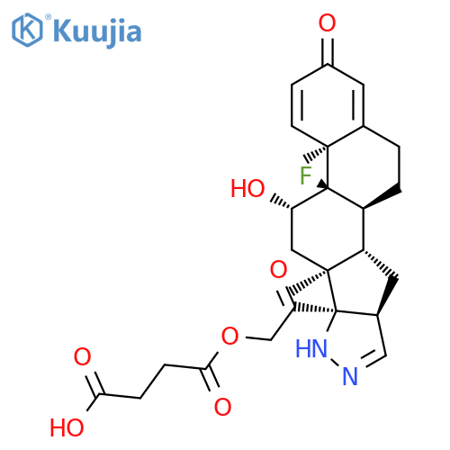 9-fluoro-2',16&#x3B2;-dihydro-11&#x3B2;-hydroxypregna-1,4-dieno[17,16-c]pyrazole-3,20-dione 21-(3-carboxypropionate) structure