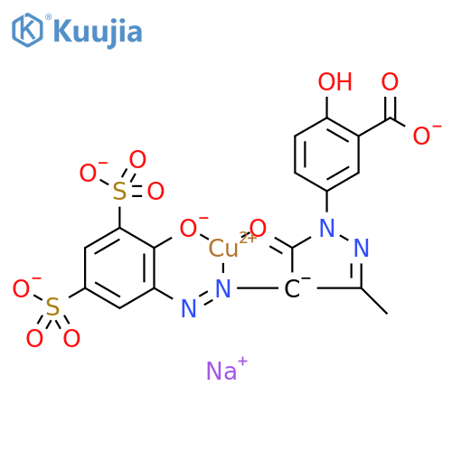 Cuprate(3-),[5-[4,5-dihydro-4-[[2-(hydroxy-.kappa.O)-3,5-disulfophenyl]azo-.kappa.N1]-3-methyl-5-(oxo-.kappa.O)-1H-pyrazol-1-yl]-2-hydroxybenzoato(5-)]-,trisodium structure