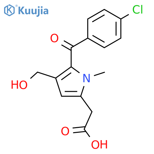 1H-Pyrrole-2-aceticacid, 5-(4-chlorobenzoyl)-4-(hydroxymethyl)-1-methyl- structure