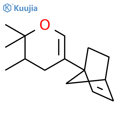 2H-Pyran, tetrahydro-2,4-dimethyl-6-(3-methylbicyclo(2.2.1)hept-5-en-2-yl)-, didehydro deriv. structure