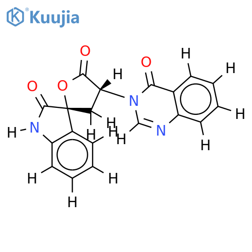 (2S)-4c-(4-oxo-4H-quinazolin-3-yl)-3,4-dihydro-1'H-(2rC2')-spiro[furan-2,3'-indole]-5,2'-dione structure