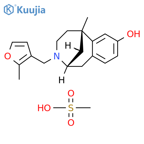 2,6-Methano-3-benzazocin-8-ol, 1,2,3,4,5,6-hexahydro-6,11-dimethyl-3-[(2-methyl-3-furanyl)methyl]-, (2R,6R,11R)-rel-, methanesulfonate (1:1) structure