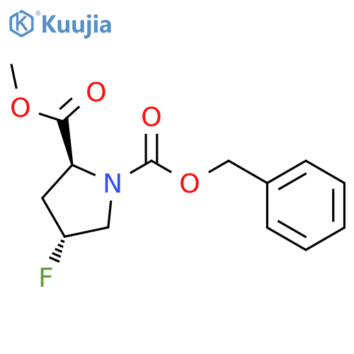 1-benzyl 2-methyl (2S,4R)-4-fluoropyrrolidine-1,2-dicarboxylate structure
