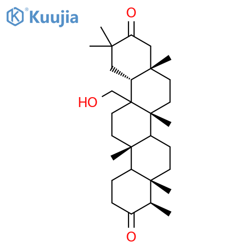 24,25,26-Trinoroleanane-3,21-dione,27-hydroxy-5,9,13-trimethyl-, (4b,5b,8a,9b,10a,13a,14b)- (9CI) structure