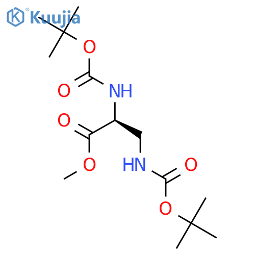 Methyl N-{[(2-methyl-2-propanyl)oxy]carbonyl}-3-({[(2-methyl-2-propanyl)oxy]carbonyl}amino)-L-alaninate structure