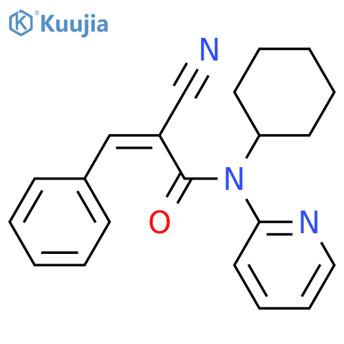 2-cyano-N-cyclohexyl-3-phenyl-N-(pyridin-2-yl)prop-2-enamide structure