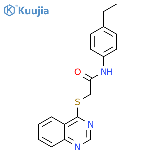 N-(4-ethylphenyl)-2-(quinazolin-4-ylsulfanyl)acetamide structure