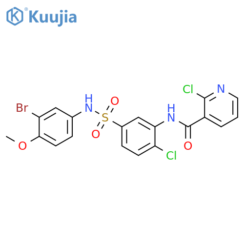 N-[5-[[(3-Bromo-4-methoxyphenyl)amino]sulfonyl]-2-chlorophenyl]-2-chloro-3-pyridinecarboxamide structure