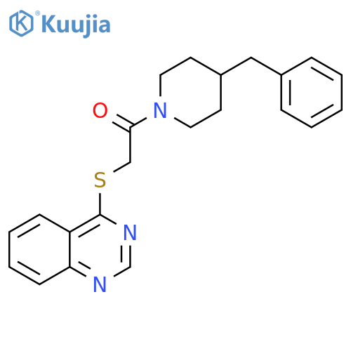 1-(4-benzylpiperidin-1-yl)-2-(quinazolin-4-ylsulfanyl)ethan-1-one structure