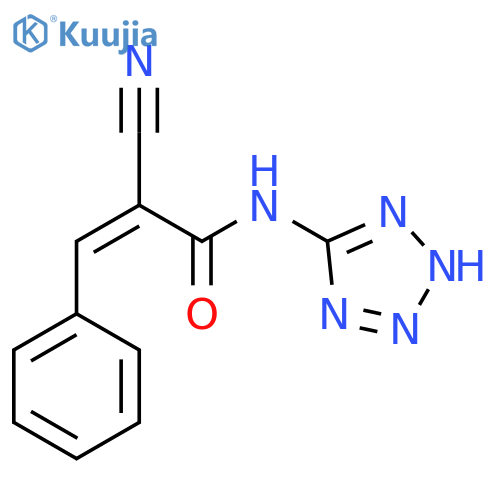2-cyano-3-phenyl-N-(1H-1,2,3,4-tetrazol-5-yl)prop-2-enamide structure