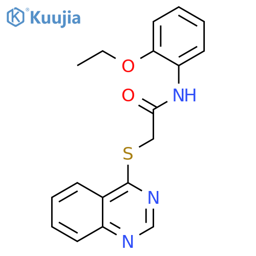 N-(2-ethoxyphenyl)-2-(quinazolin-4-ylsulfanyl)acetamide structure