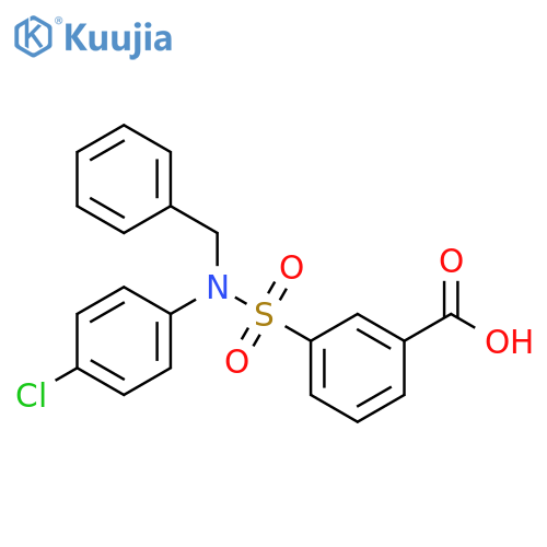 3-benzyl(4-chlorophenyl)sulfamoylbenzoic acid structure