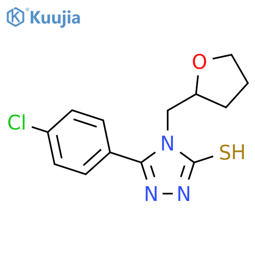 5-(4-chlorophenyl)-4-(oxolan-2-yl)methyl-4H-1,2,4-triazole-3-thiol structure